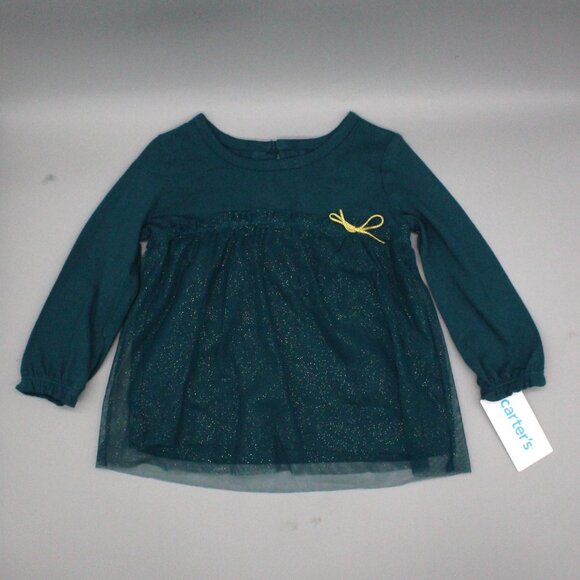 Carter’s 12M Hunter Green Tutu Top & Heart Pants Set NWT - Picture 2 of 5